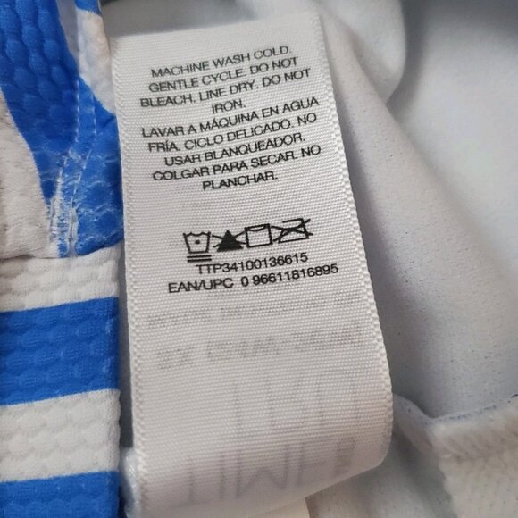 NWT Time & Tru Women’s Sz 3X Blue White Stripe One-Piece Padded Swimsuit NWT - Picture 6 of 6